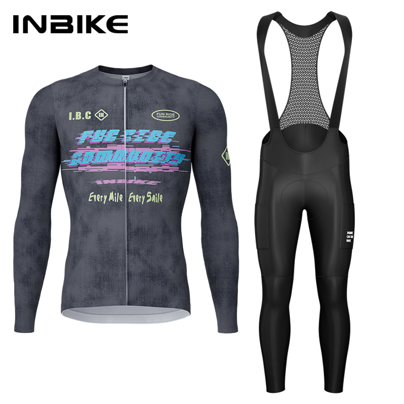 Mountain Biking Long Sleeve Shirt - Set Bersepeda INBIKE Musim Semi Gugur,
