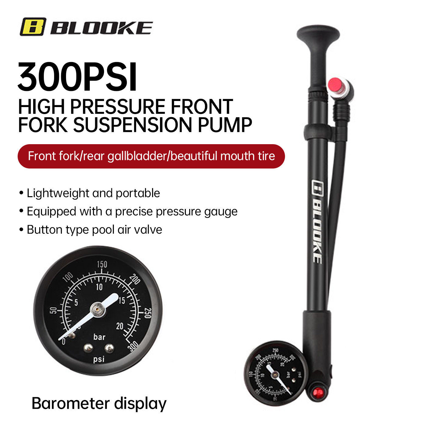 BLOOKE MTB Pompa Kejut Tekanan - Shock Pump Suspension ulasan dan harga